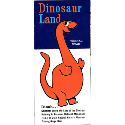 1950s Dinosaur Land Vernal Utah Fold Out Travel Brochure SE3-4