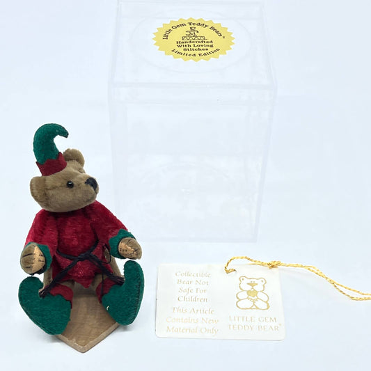 Little Gem Teddy Bears Toy Miniature Christmas Bear ELFIE Mohair Lisa Lloyd TG3