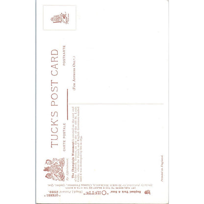 Quebec - The Champlain Monument Raphael Tuck Oilette Original Postcard TK1-P17