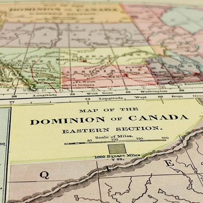 1896 Harper’s Map Dominion of Canada East & West 9x12” FL1