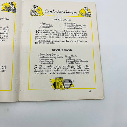 1930s Mazola Karo ArgoProven Recipes for Corn Recipe Book Booklet SA7