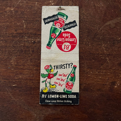 B-1 Lemon Lime Soda Pop Vitaminized Advertising Matchbook Cover SA9-M13