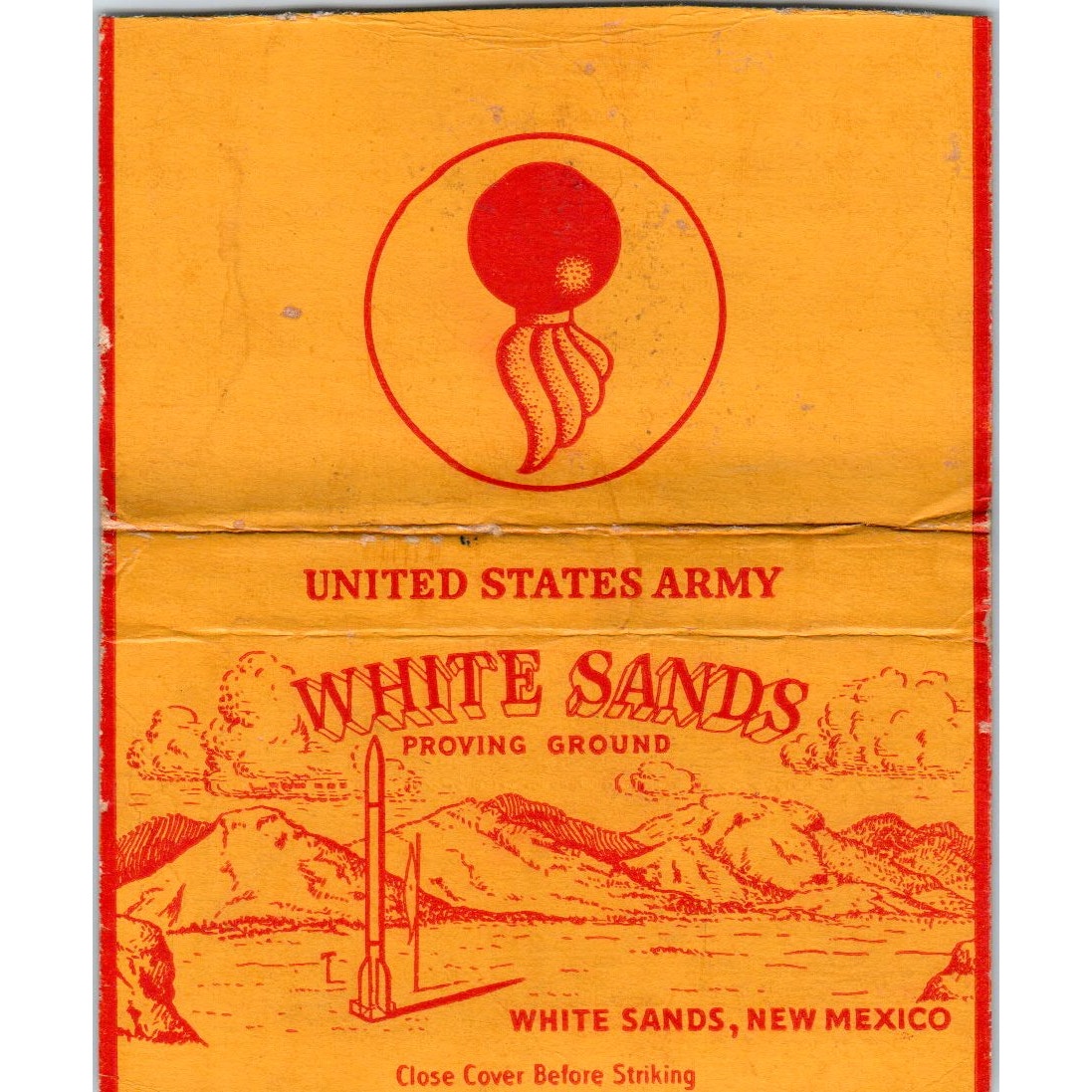 White Sands Proving Grounds US Army New Mexico Wide Advertising Matchbook SA6-M7