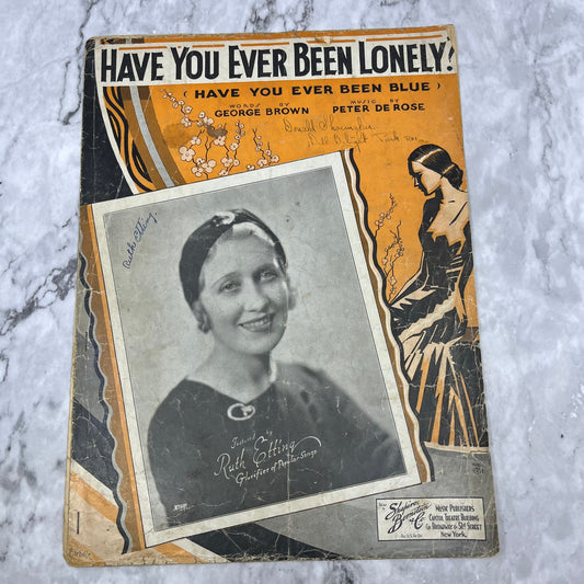 1933 HAVE YOU EVER BEEN LONELY Sheet Music Brown Peter de Rose Ruth Etting V41-1