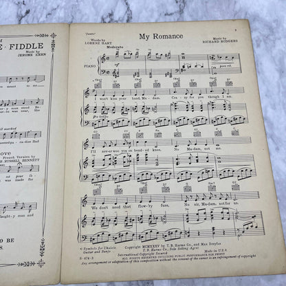 Rodgers and Hart "JUMBO" 1935 Sheet Music MY ROMANCE Billy Rose TI1