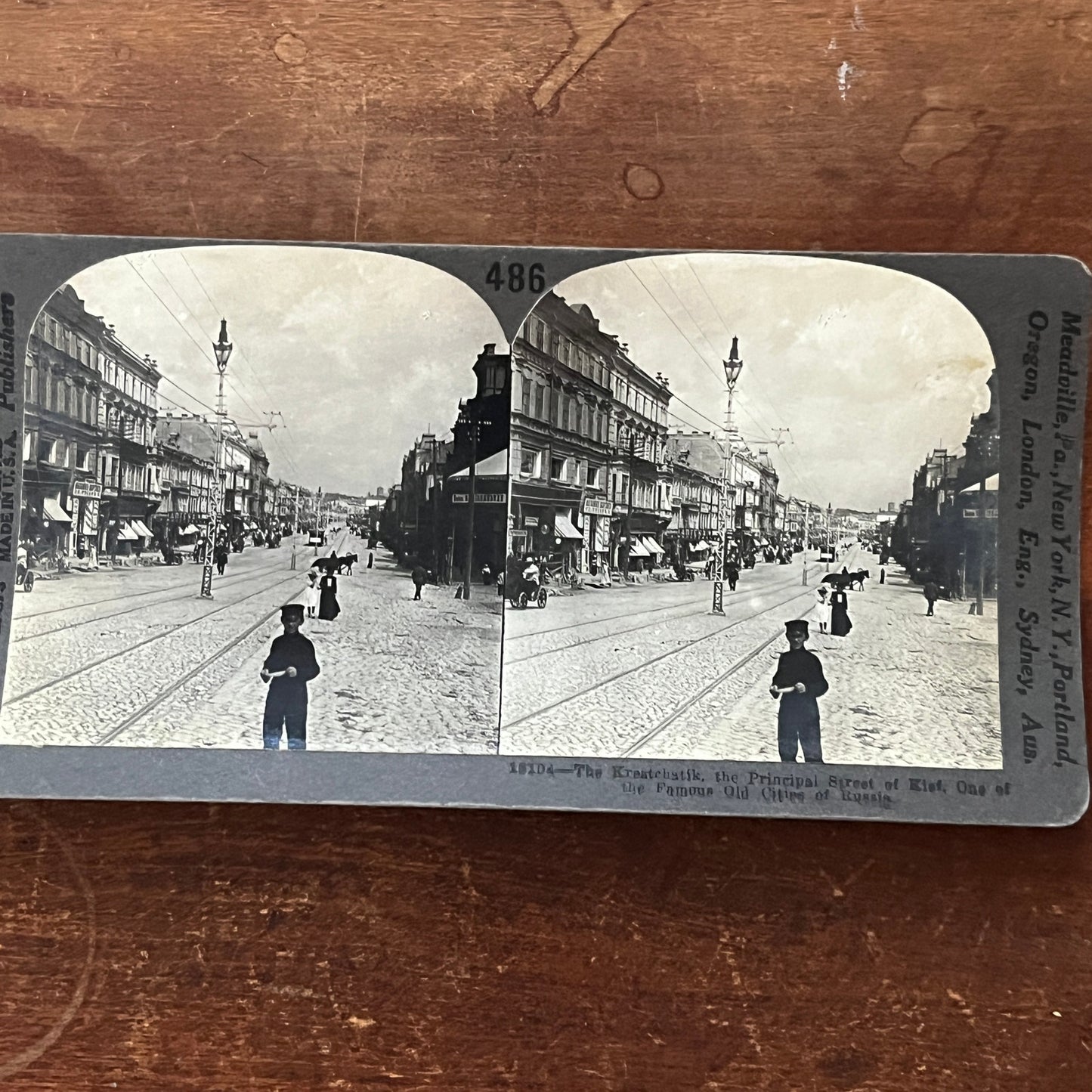 The Krestchstik Principal Street of Kief Russia Antique Stereoview Card H2-5