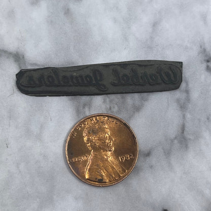 Vintage Printing Letterpress Printers Block Plate Werbel Jewelers SE837