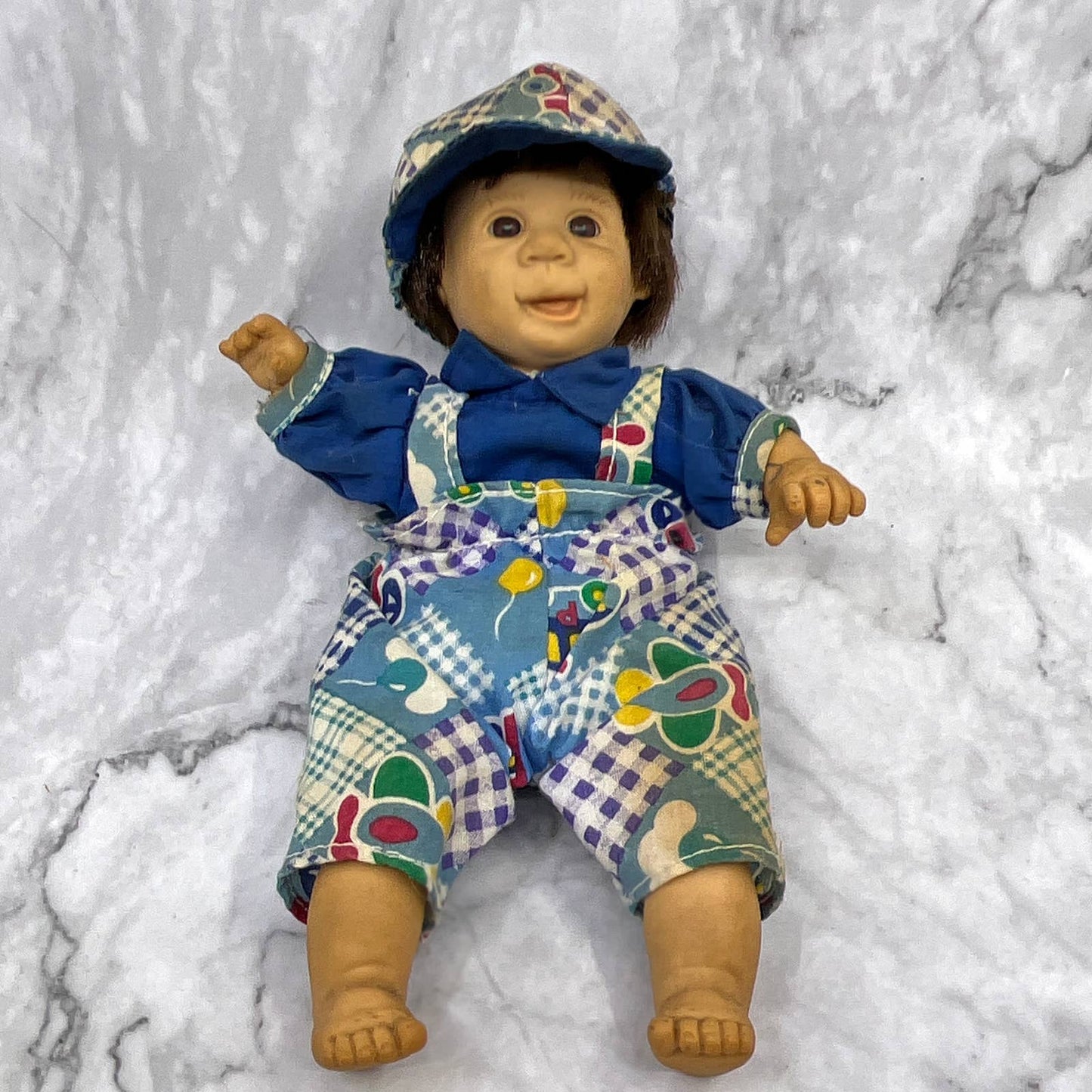 Gigo Gi-Go My Pals Bean Bag Kids Expressive Face 8" Baby Doll Boy in Blue TI7