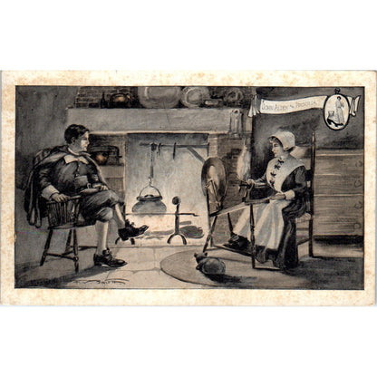 Walk-Over Shoes John Alden & Priscilla Pilgrims 1910 Advertising Postcard P1-14