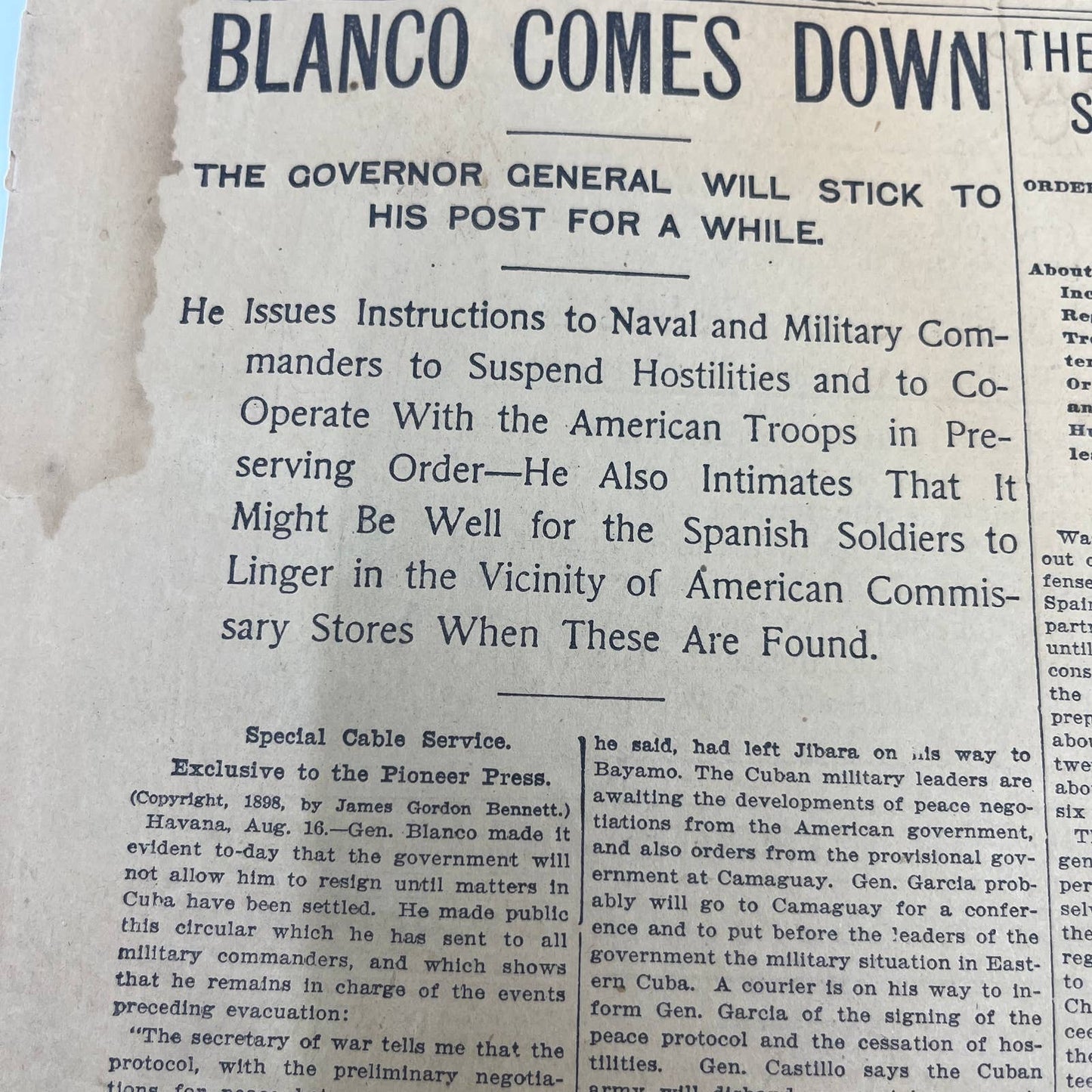 1898 Spanish American War Pioneer Press - Land Fight at Manila Philippines FL4