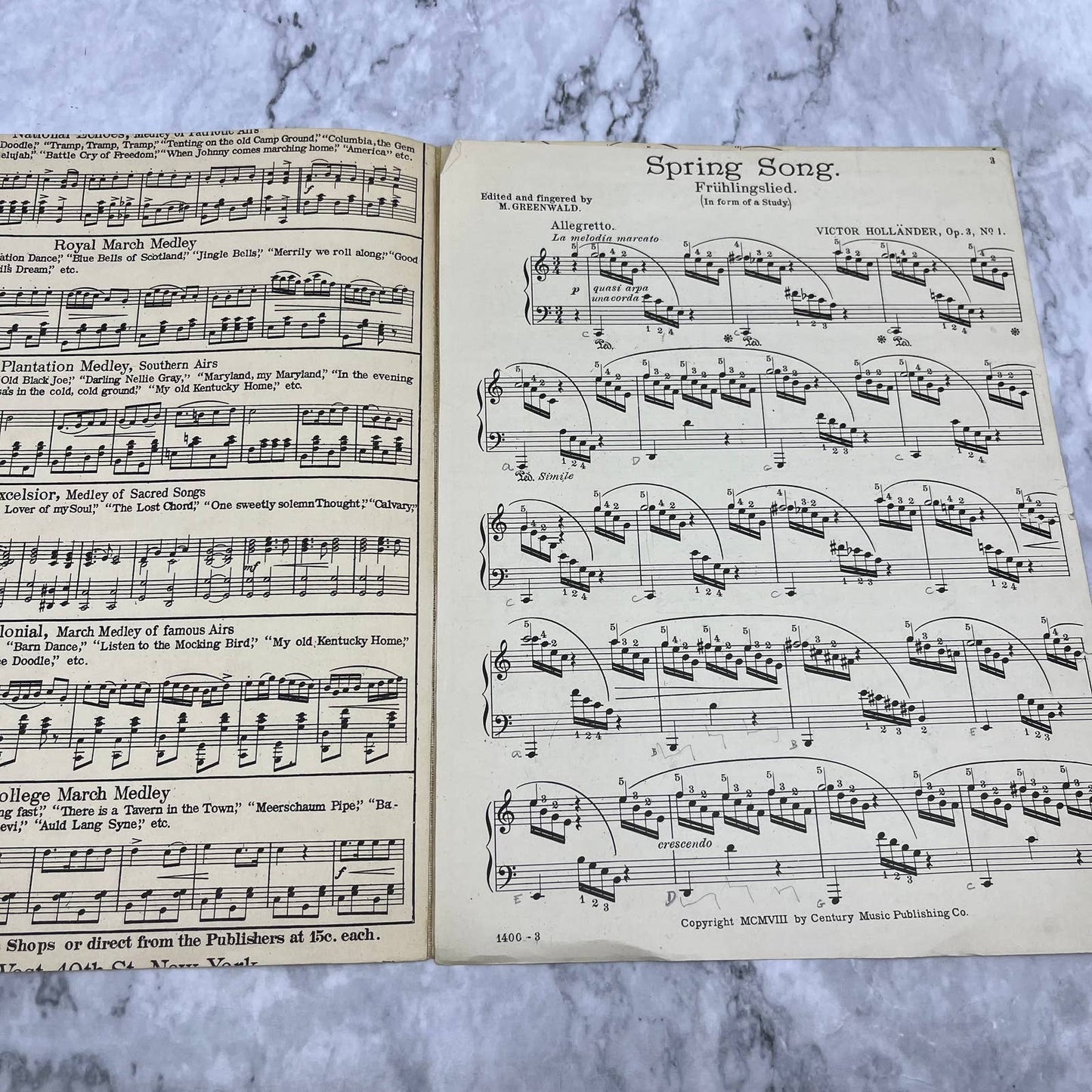 1908 Modern Composers Sheet Music Spring Song Victor Holländer TI1
