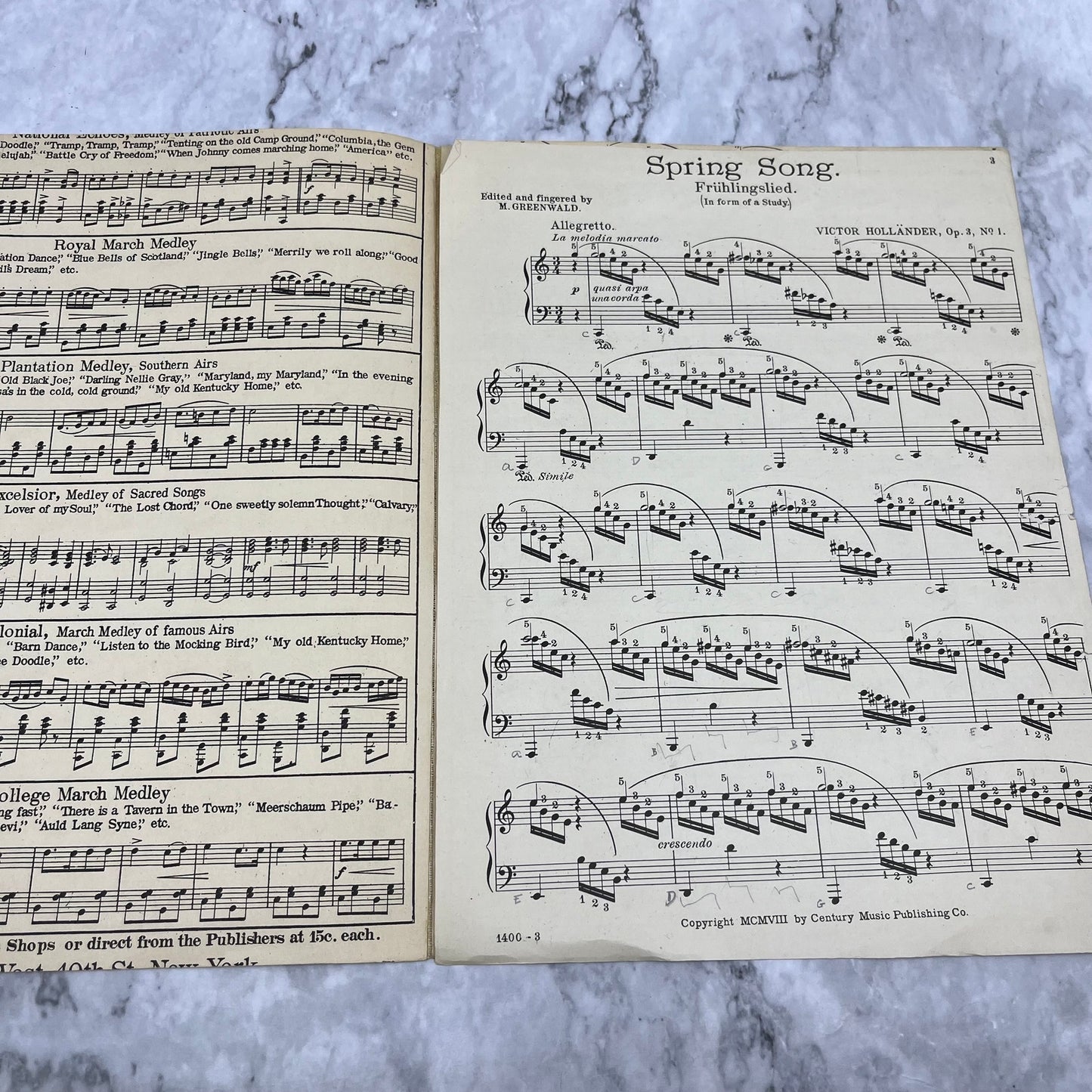 1908 Modern Composers Sheet Music Spring Song Victor Holländer V39-3