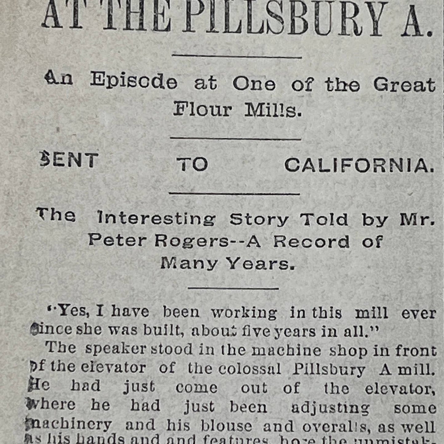 1886 Sep 25 Original Minneapolis Evening Journal Episode at Pillsbury A Mill FL4