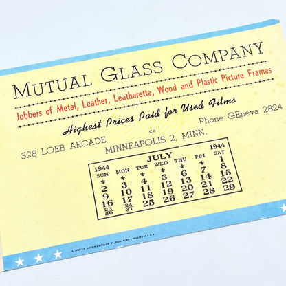 1944 Blotter Mutual Glass Company Minneapolis MN Monkey Knit-Wit AB8-1