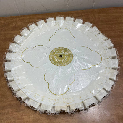 Vintage Lady Mary’s Dainty Board Lace Wedding Cake Plate Stand 13” NOS TA7