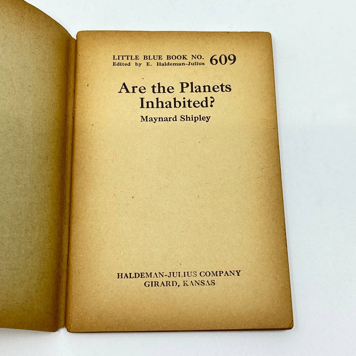 c1920 Little Blue Book No. 609 Are the Planets Inhabited Maynard Shipley SD3