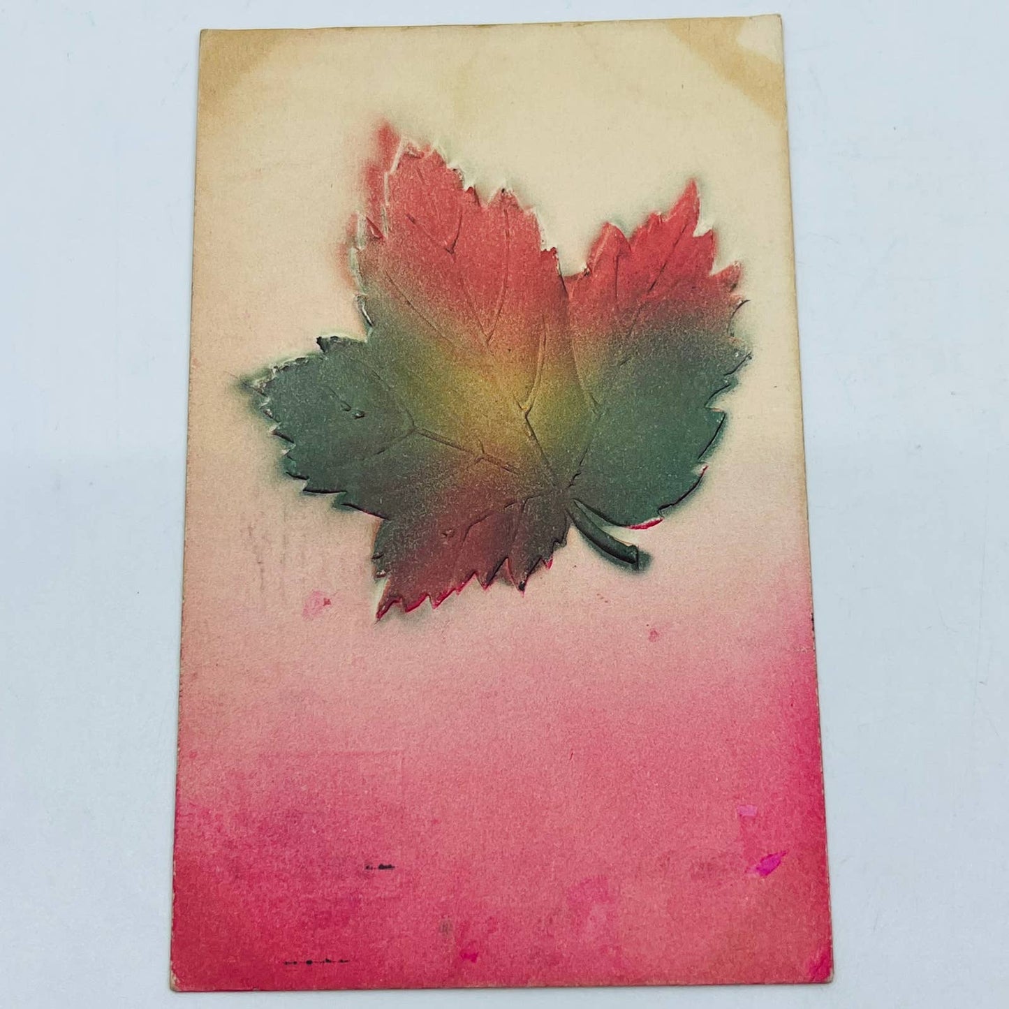 1910s Post Card Embossed Airbrushed Maple Leaf PA6