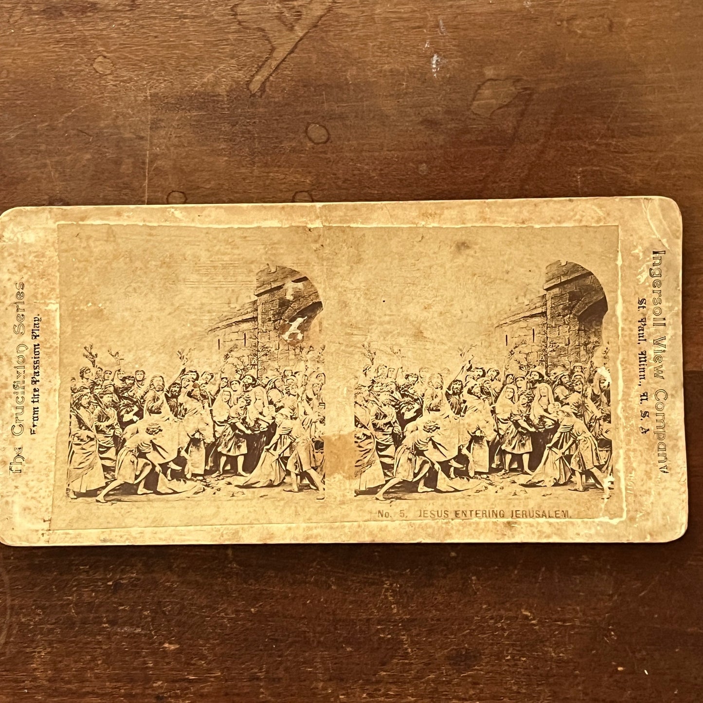 Crucifixion Series - Jesus Entering Jerusalem Antique Stereoview Card H2-5