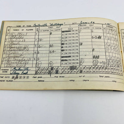 1945-47 The Victory Basketball Score Book Centerville IN High School TC5