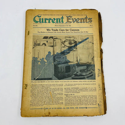 1941-42 WWII Current Events National School Newspaper VOL XLI No.2-35 Bound TD8