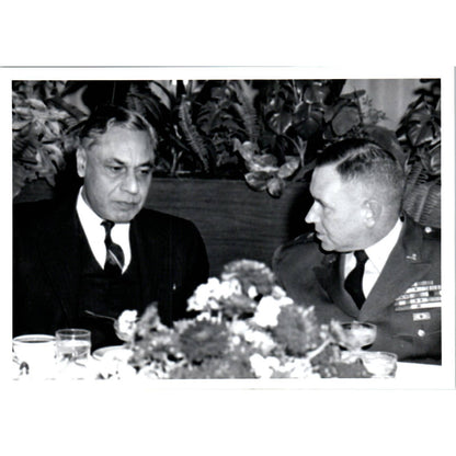 India Ambassador Nehru w Army Officer at Yankton College 1963 Photo 5x7 TK1-P4