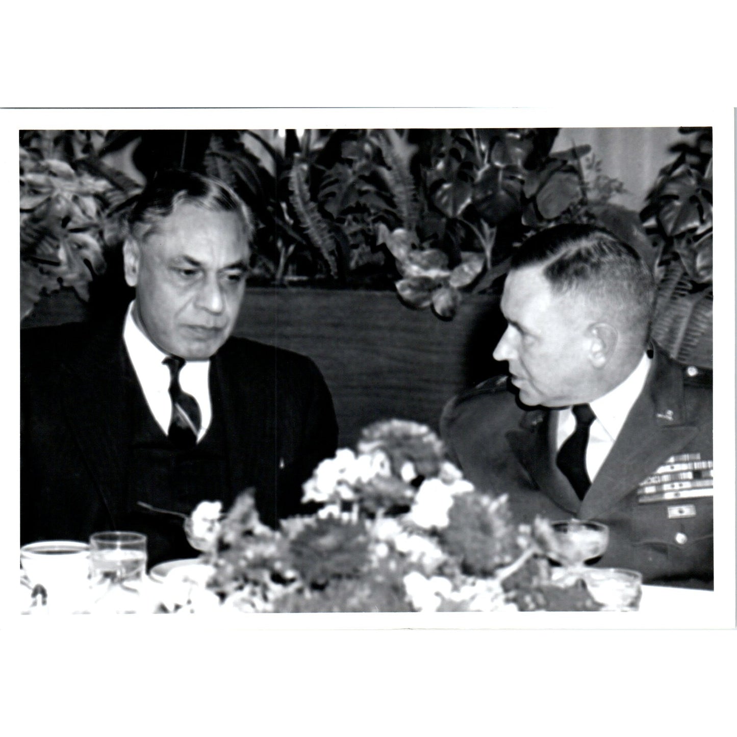 India Ambassador Nehru w Army Officer at Yankton College 1963 Photo 5x7 B10