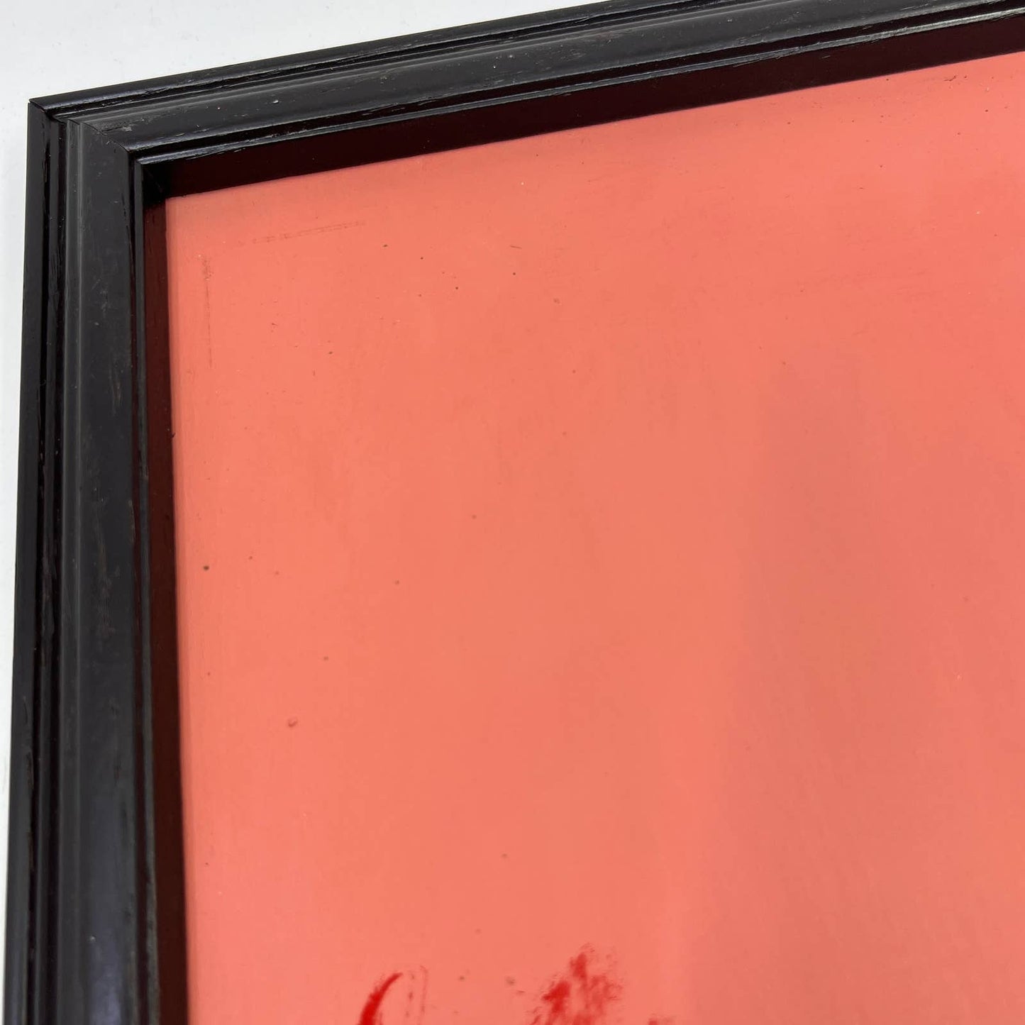 Framed Original Abstract Art Painting "Cherry Limeade" Acrylic on Glass 9x11 TI5