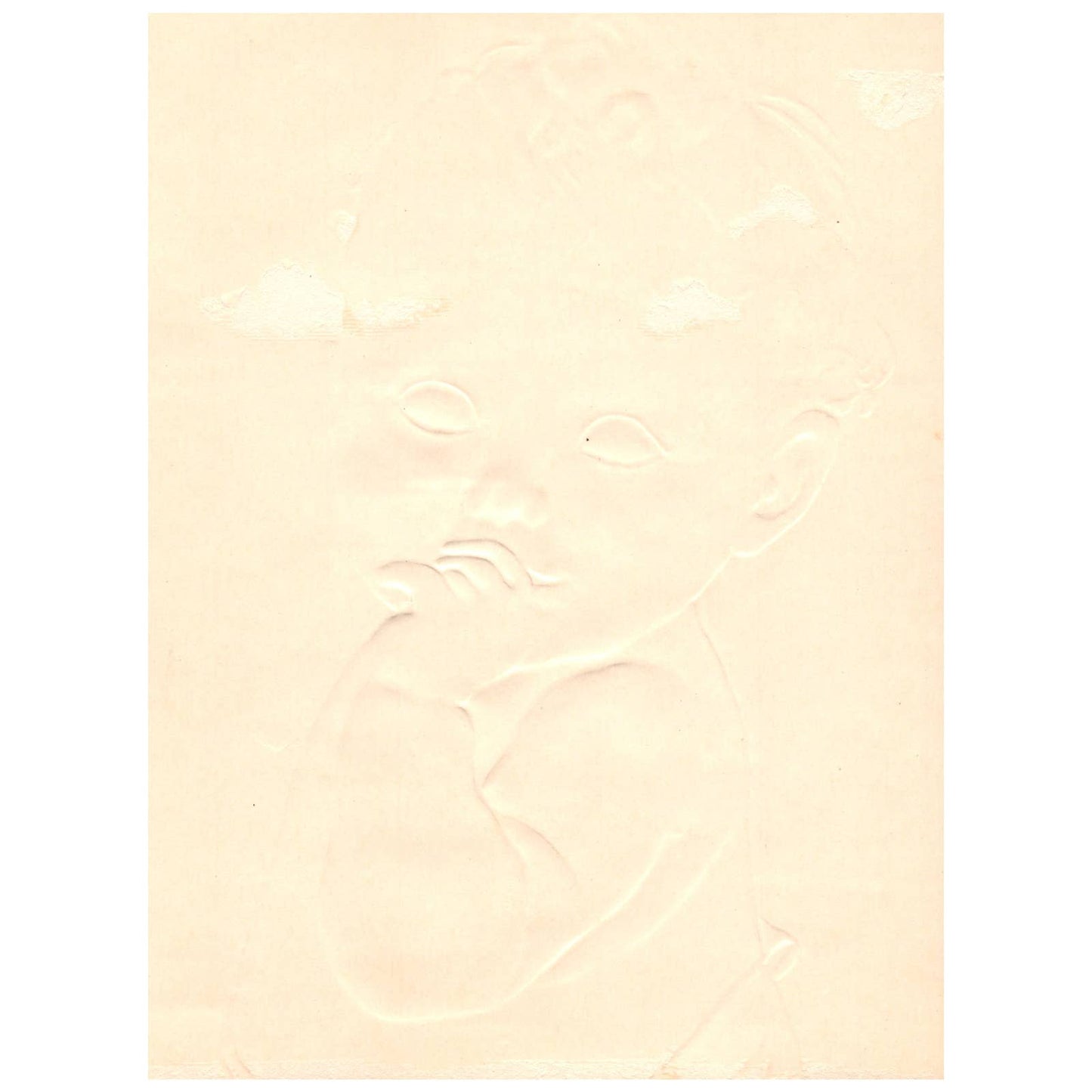 1950s Print EMBOSSED Charlotte Becker - Baby and Thumb ~7.5x10" AC9