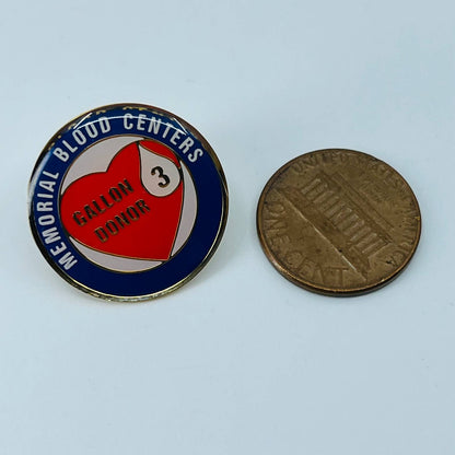 Memorial Blood Centers 3 Gallon Blood Donor Enamel Pin Pinback Lapel Hat SB3