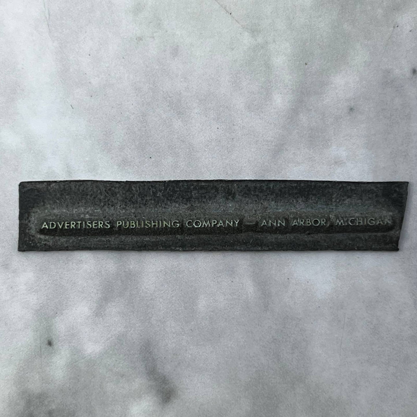 Vintage Printers Block Plate Advertisers Publishing Co - Ann Arbor MI TJ514