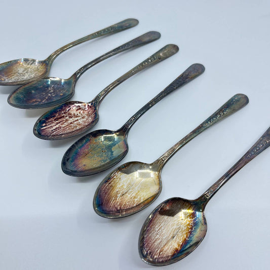 Rogers 1941 PRISCILLA / LADY ANN IS Silverplate Teaspoon Set of 6 TE1