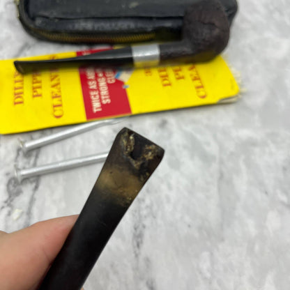 Vintage Tobacco Smoking Estate Pipe and Accessories Lot TJ9-3