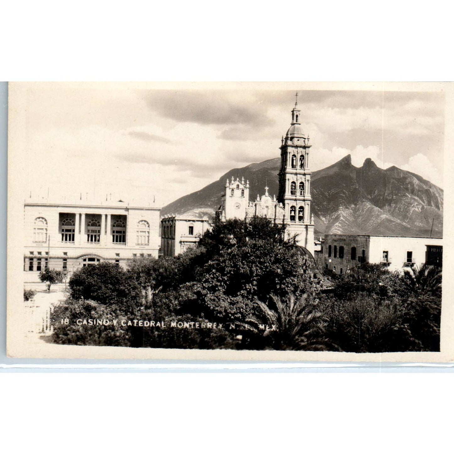 Casino Y Catedral Monterrey Mexico - Original RPPC Postcard TJ7-MP