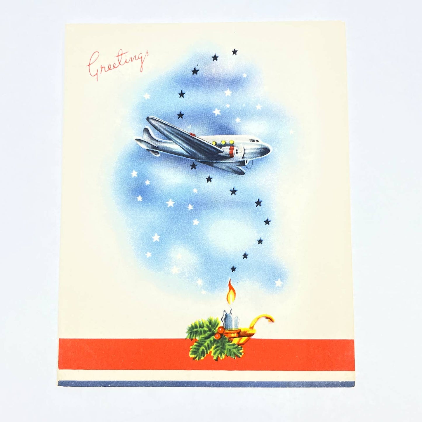 1940s Greeting Card Early Aviation Commercial Airliner Airplane Sommerfield AC3