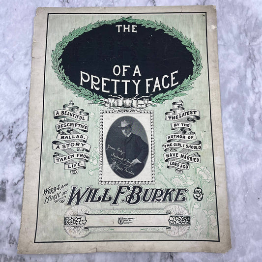 1903 Sheet Music - The Curse of a Pretty Face Will F. Burke TH1