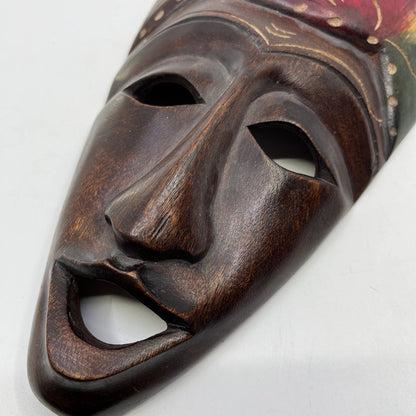 Vintage Tall African Tribal Art Hand Carved Wooden Mask Kenya 18"