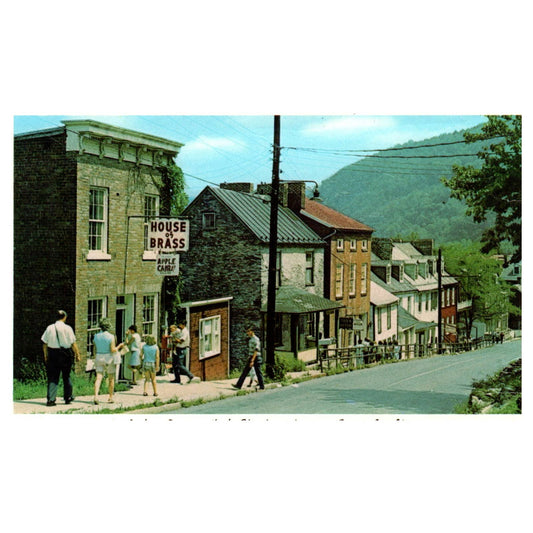 Vintage Postcard - Looking Down High Street in Harpers Ferry West Virginia AD9