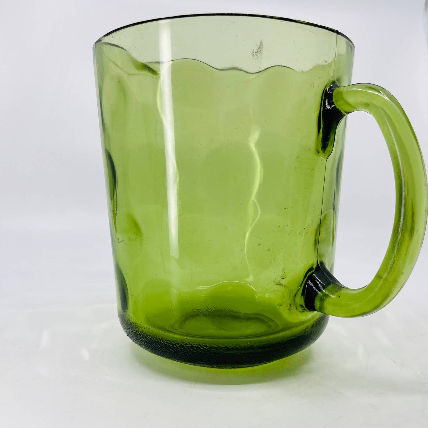 HAZEL ATLAS Eldorado Avocado Green Coin Dot Optic Cocktail Pitcher 7” TC7