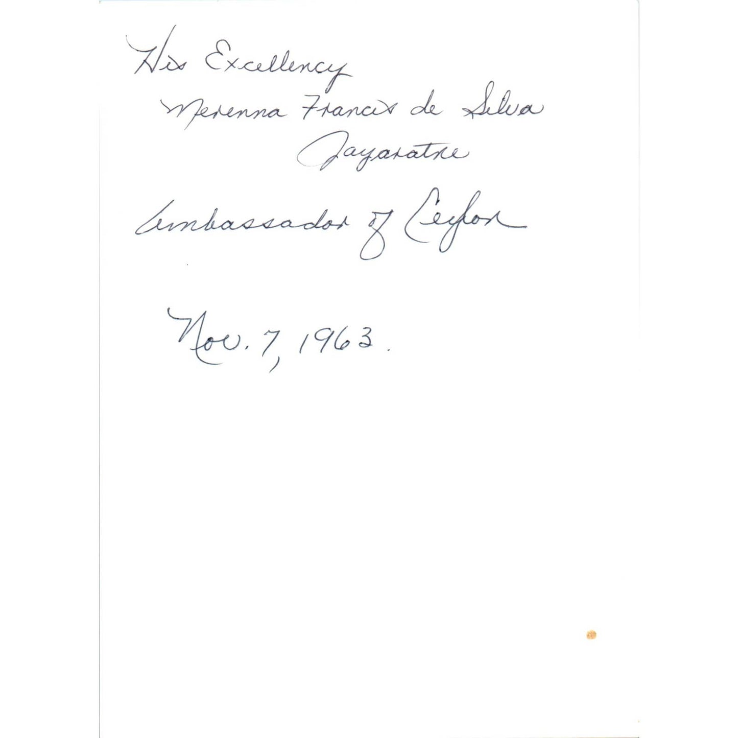 Ceylon Ambassador de Silva Jayaratne Mt. Rushmore 1963 Original Photo 5x7 TK1-P5