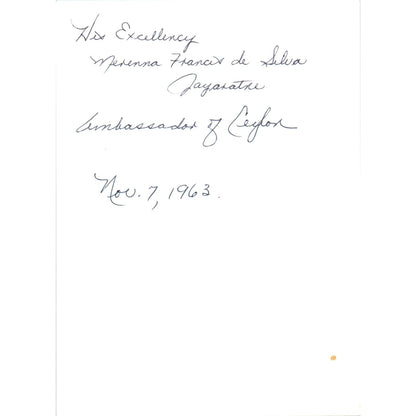 Ceylon Ambassador de Silva Jayaratne Mt. Rushmore 1963 Original Photo 5x7 B8