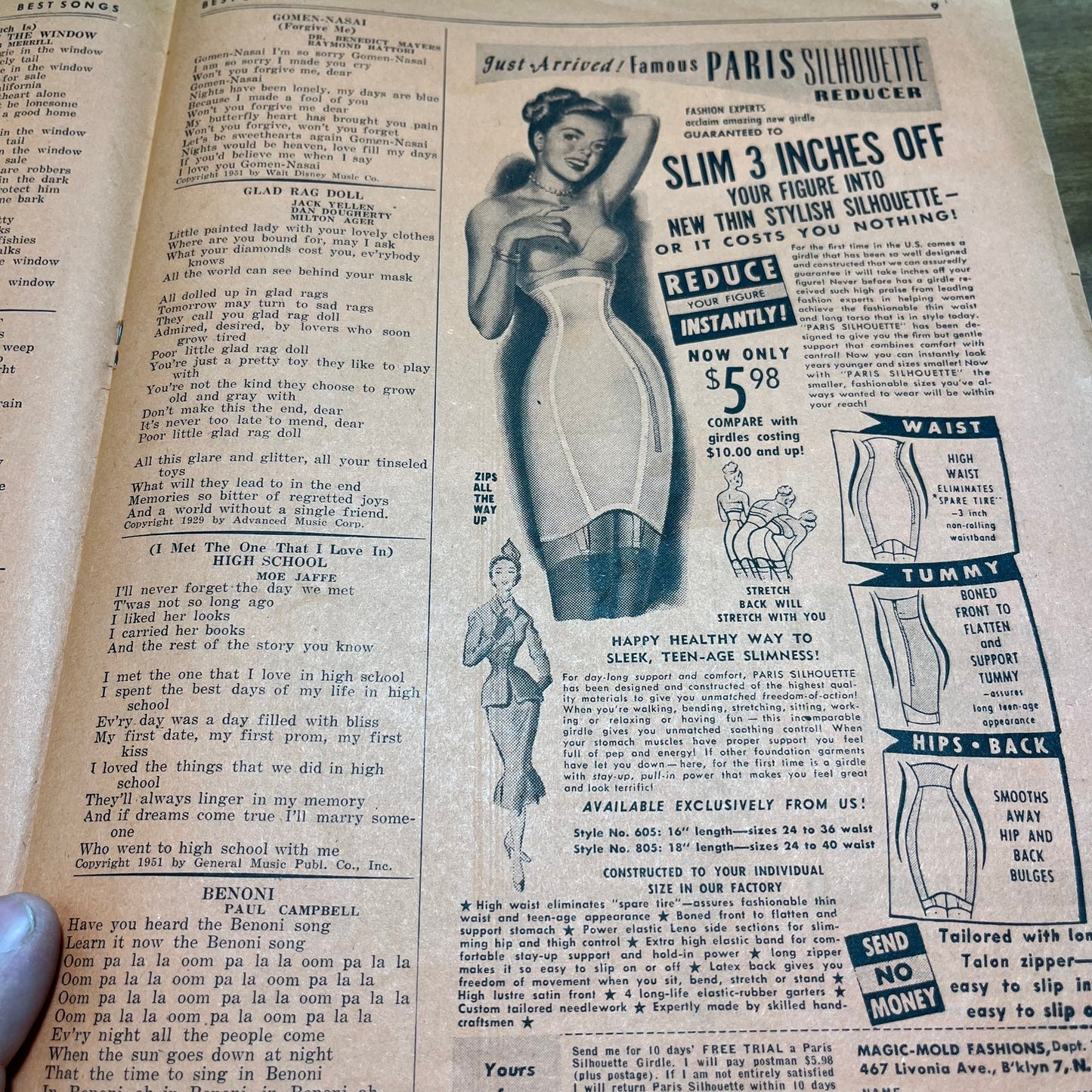 1940s Best Songs Magazine Vol. 13 No. 6 Tony Martin Big Mammou Red Canary M1-1