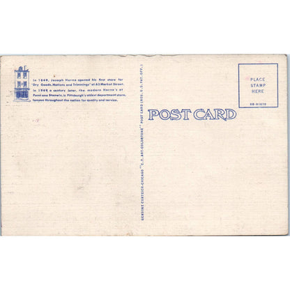 Vintage Postcard Joseph Horne Co. At Night Pittsburgh PA TD8-P2