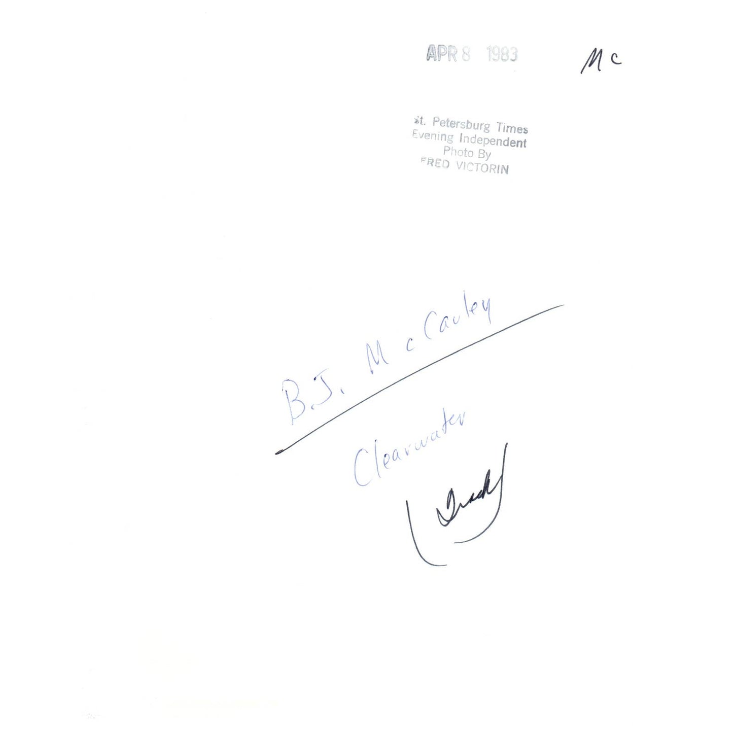 1983 Original Press Photo Track Long Jump B.J. McCauley Clearwater 8x10" AD2