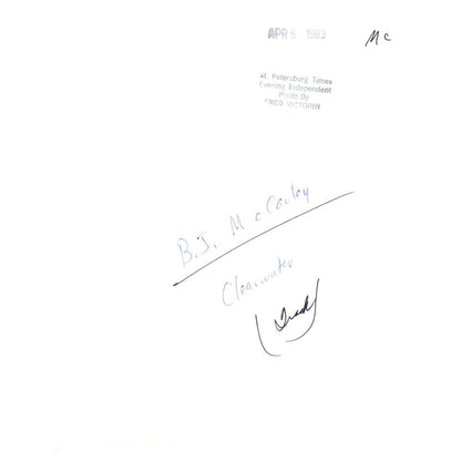 1983 Original Press Photo Track Long Jump B.J. McCauley Clearwater 8x10" AD2