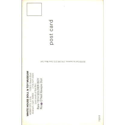 1914 Soldier Boy Kewpie Doll White House Doll & Toy Museum Anaheim Postcard PB8