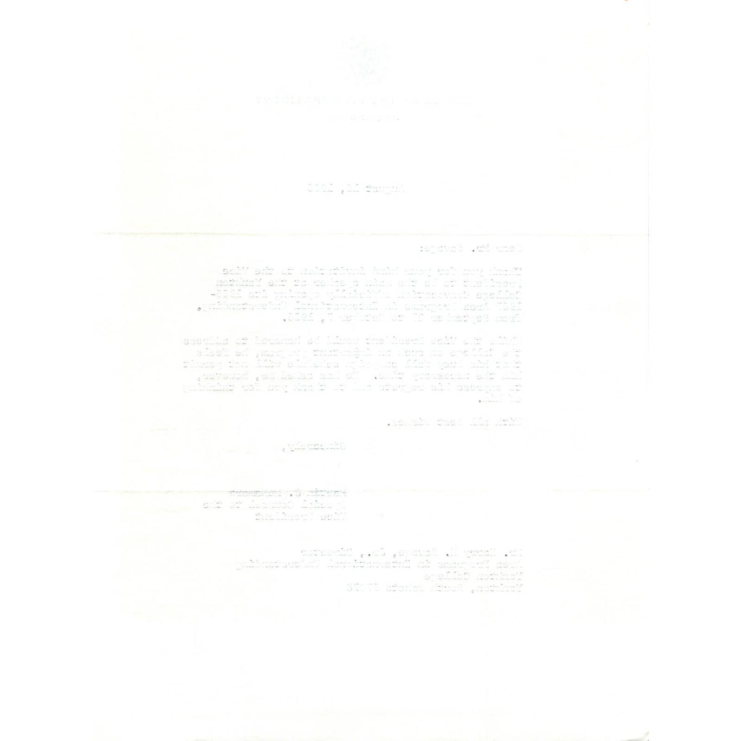 Vice President Official Letterhead Signed Martin J. McNamara Aug 16 1966 TK1-P6