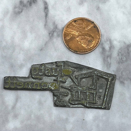 Vintage Printing Letterpress Printers Block Plate Dusty Bennett Piano SE824
