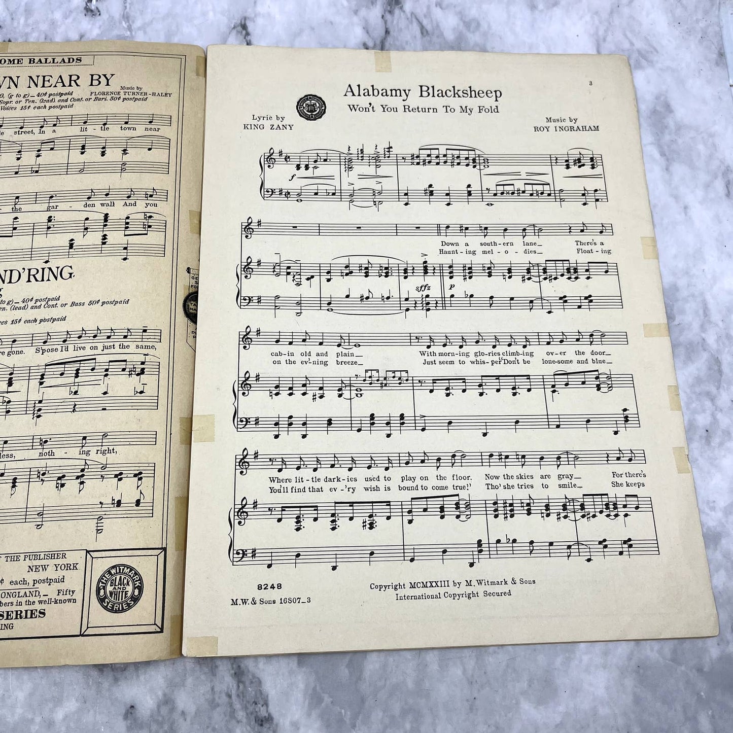 Alabamy Black Sheep Sophie Tucker King Zany 1923 Sheet Music TK2-SM2