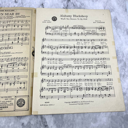 Alabamy Black Sheep Sophie Tucker King Zany 1923 Sheet Music TK2-SM2