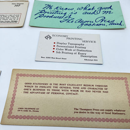 1900-1940s Lot of 6 Printing Blotter Cards L4-2-1
